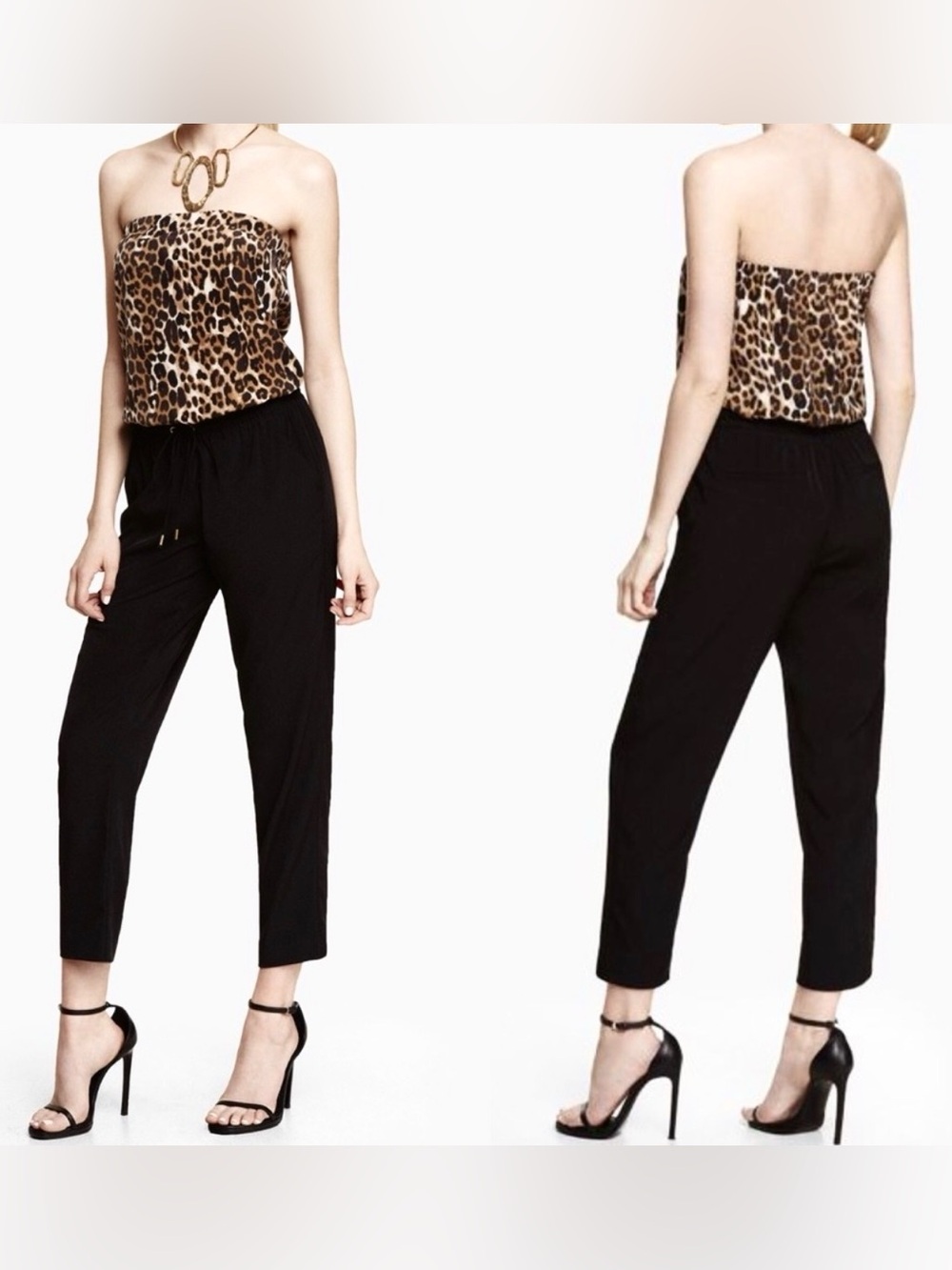 EXPRESS Leopard strapless jumpsuit - sz small New!